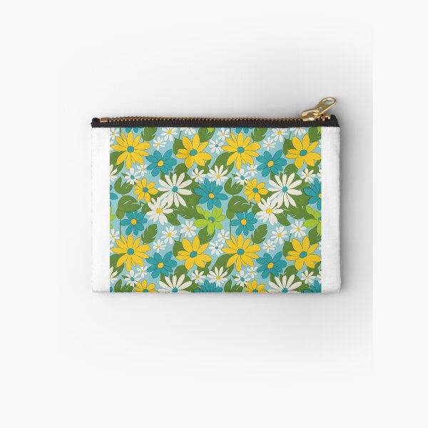 Item preview, 60s Hawaiian Daisy Floral - Retro Blue Yellow White Pattern designed and sold by Ela Art Space .
