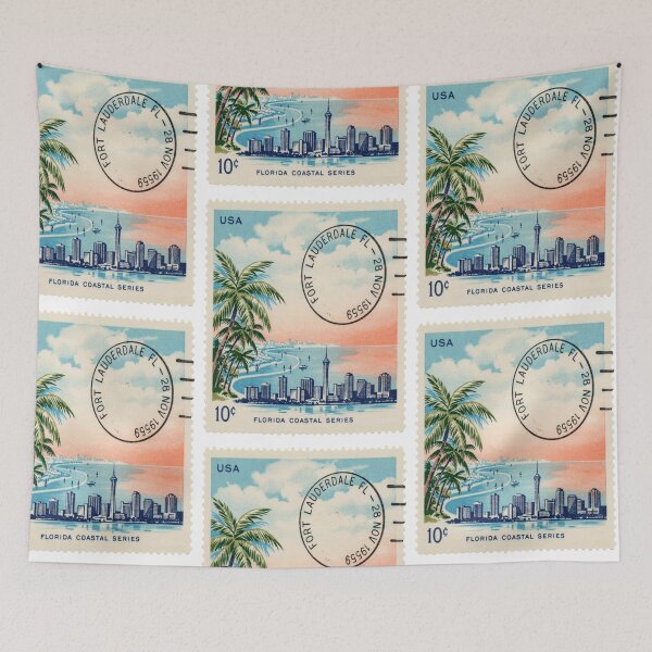 Item preview, Fort Lauderdale Florida Intracoastal Beach Skyline Stamp Sticker designed and sold by stickercuffs.