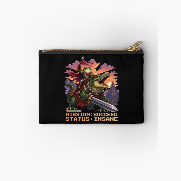 Item preview, I Will Succeed Because I Am Insane Pixel Art Frog Warrior Crocodile Rider designed and sold by PROPera-design.