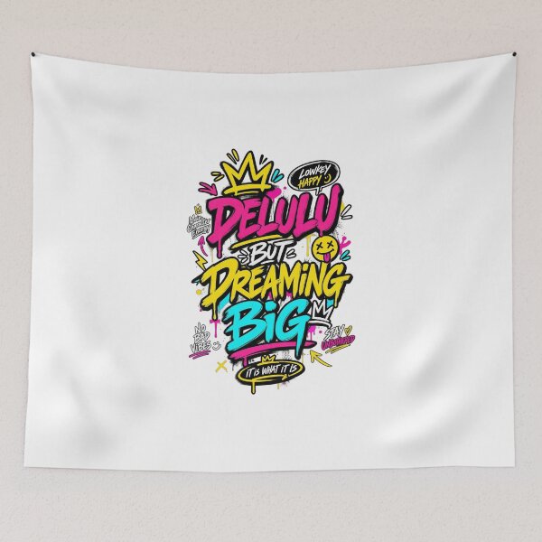 Item preview, Delulu But Dreaming Big – Gen Z Slang Typography T-Shirt Design designed and sold by LarkLeaf.