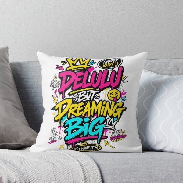 Item preview, Delulu But Dreaming Big – Gen Z Slang Typography T-Shirt Design designed and sold by LarkLeaf.