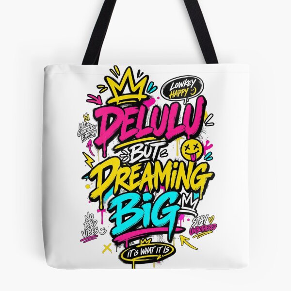 Item preview, Delulu But Dreaming Big – Gen Z Slang Typography T-Shirt Design designed and sold by LarkLeaf.