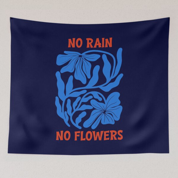 Item preview, Blue Orange No Rain No Flowers Graphic designed and sold by Aniko Tulipan.