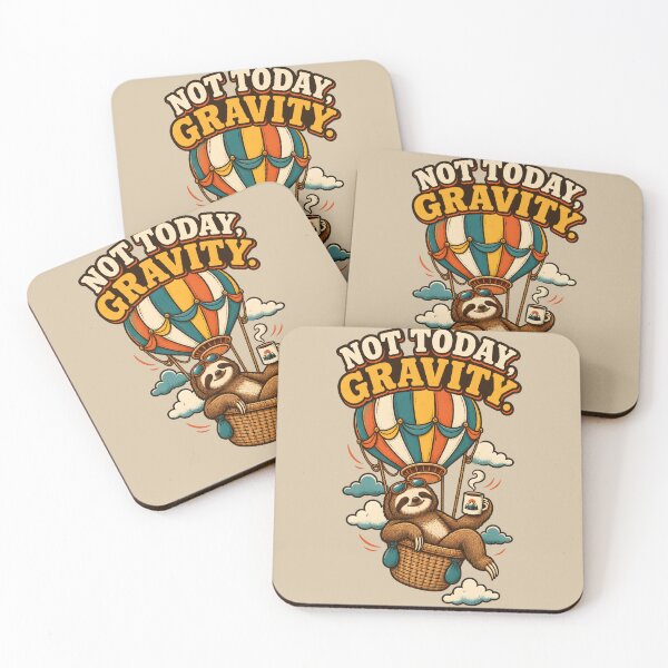 Item preview, Not Today, Gravity – Sloth in a Hot Air Balloon designed and sold by VioVibe.