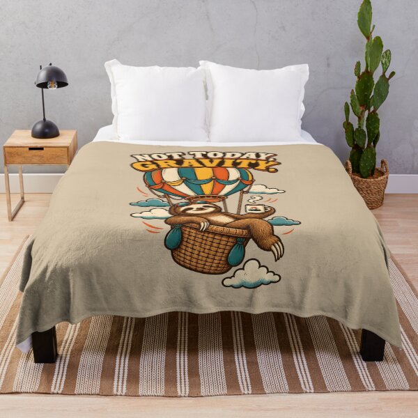 Item preview, Not Today, Gravity – Sloth in a Hot Air Balloon designed and sold by VioVibe.