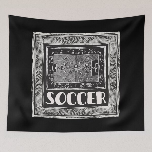 Item preview, Aboriginal Dreamtime Soccer Pitch Indigenous Australian Football Art Print designed and sold by FreiherrPK.