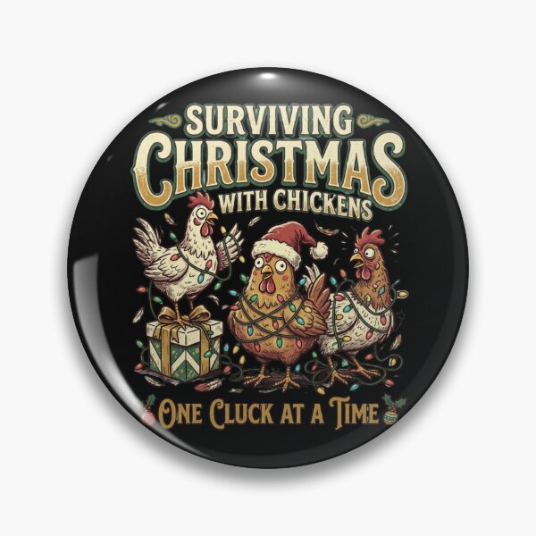 Item preview, Surviving Christmas With Chickens One Cluck At A Time Funny Poultry Farmer Holiday Gift designed and sold by raedattia.