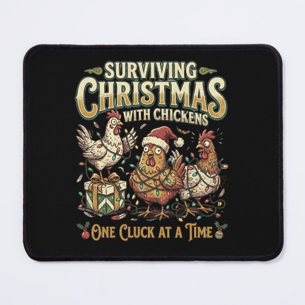 Item preview, Surviving Christmas With Chickens One Cluck At A Time Funny Poultry Farmer Holiday Gift designed and sold by raedattia.