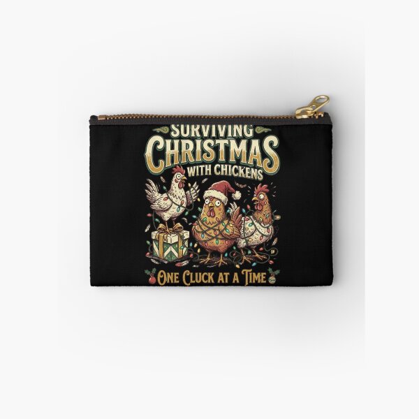 Item preview, Surviving Christmas With Chickens One Cluck At A Time Funny Poultry Farmer Holiday Gift designed and sold by raedattia.