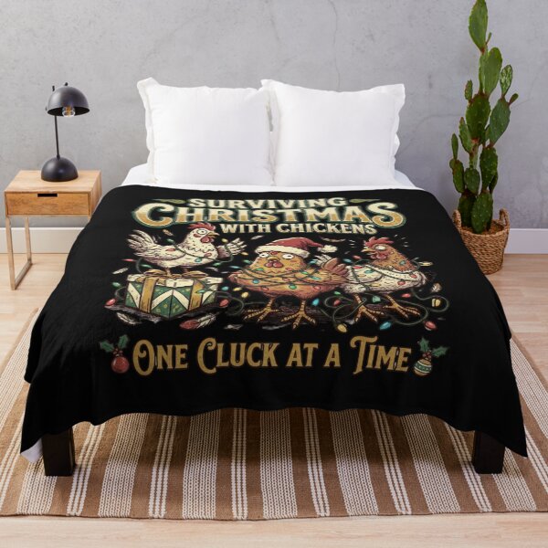 Item preview, Surviving Christmas With Chickens One Cluck At A Time Funny Poultry Farmer Holiday Gift designed and sold by raedattia.