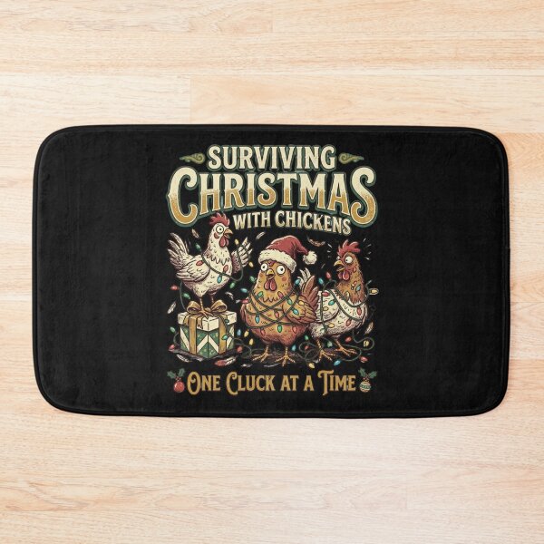 Item preview, Surviving Christmas With Chickens One Cluck At A Time Funny Poultry Farmer Holiday Gift designed and sold by raedattia.