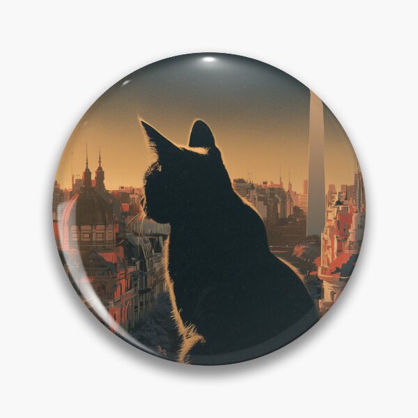 Item preview, Retro Buenos Aires Black Cat Travel Poster Vintage Argentina Cityscape Art designed and sold by ROD.