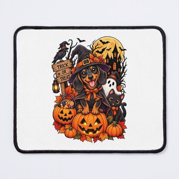 Item preview, Halloween Dachshund Witch Trick or Treat Pumpkin designed and sold by afr-saad.