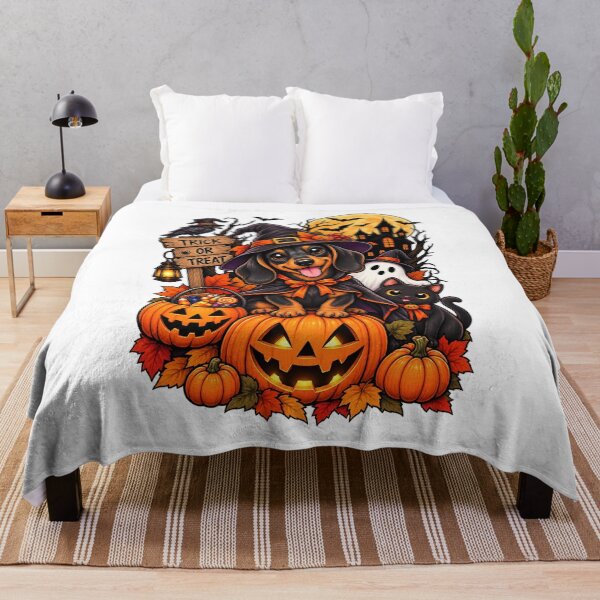 Item preview, Halloween Dachshund Witch Trick or Treat Pumpkin designed and sold by afr-saad.