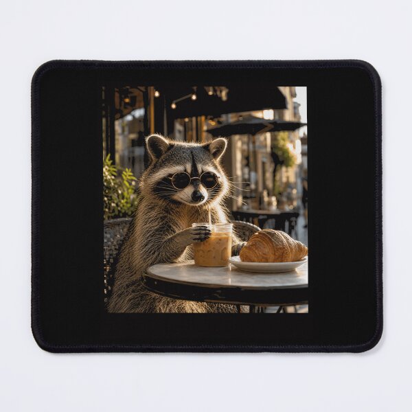 Item preview, Funny Raccoon Drinking Iced Coffee designed and sold by borutawear.
