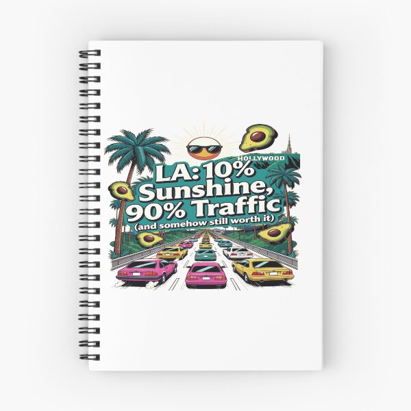 Item preview, LA 10% Sunshine 90% Traffic Funny Los Angeles California Retro T-Shirt Design designed and sold by Sushikidsntod.