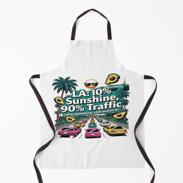 Item preview, LA 10% Sunshine 90% Traffic Funny Los Angeles California Retro T-Shirt Design designed and sold by Sushikidsntod.