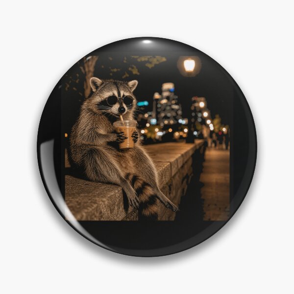 Item preview, Funny Raccoon Drinking Iced Coffee designed and sold by borutawear.