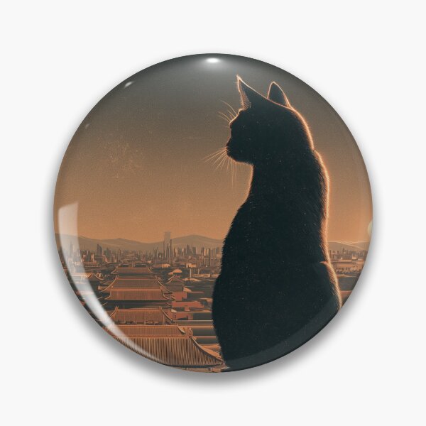 Item preview, Retro Beijing Black Cat Travel Poster Vintage China Imperial City Art designed and sold by ROD.
