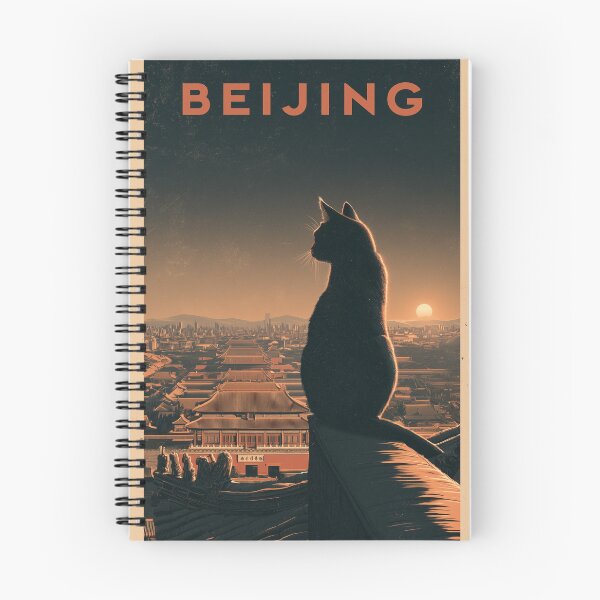 Item preview, Retro Beijing Black Cat Travel Poster Vintage China Imperial City Art designed and sold by ROD.