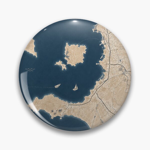 Item preview, Santorini Minimalist Map Print designed and sold by Furflix.