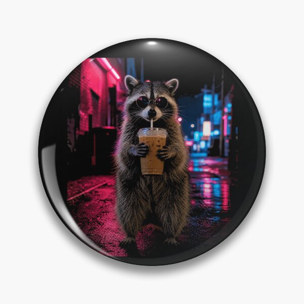 Item preview, Funny Raccoon Drinking Iced Coffee designed and sold by borutawear.