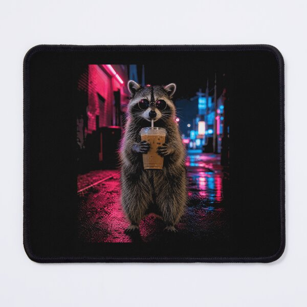 Item preview, Funny Raccoon Drinking Iced Coffee designed and sold by borutawear.