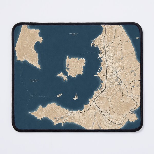 Item preview, Santorini Minimalist Map Print designed and sold by Furflix.