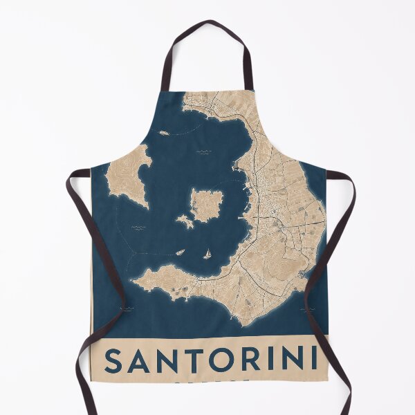 Item preview, Santorini Minimalist Map Print designed and sold by Furflix.