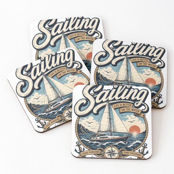 Item preview, Sailing Life Is Better on the Water | Vintage Sailboat Nautical Design designed and sold by Craftev.