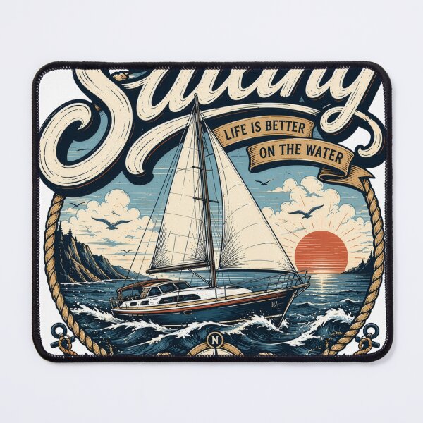 Item preview, Sailing Life Is Better on the Water | Vintage Sailboat Nautical Design designed and sold by Craftev.
