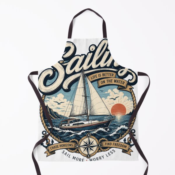 Item preview, Sailing Life Is Better on the Water | Vintage Sailboat Nautical Design designed and sold by Craftev.