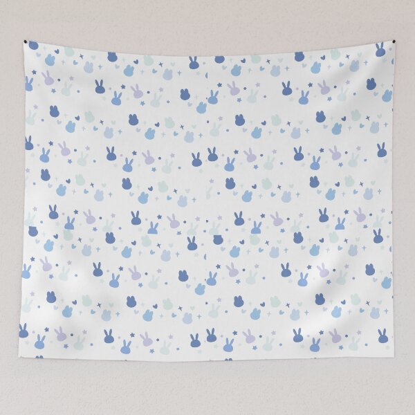 Item preview, Cute Pastel Blue Bunny Seamless Pattern Art designed and sold by Kidix Arts.