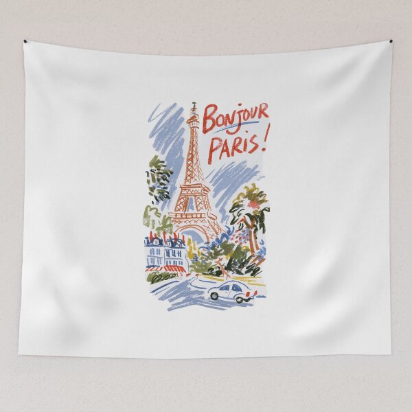 Item preview, Bonjour Paris — Eiffel Tower Travel Art designed and sold by Ramona-Gliga.