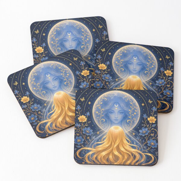 Item preview, Blonde Child and Blue Spirit of the Moon designed and sold by FriskyLemur.