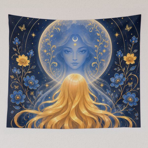 Item preview, Blonde Child and Blue Spirit of the Moon designed and sold by FriskyLemur.