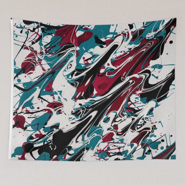 Item preview, Teal and Magenta Motion Abstract Art designed and sold by THE SPLATTERED HAUS BY SAGE BANKS.