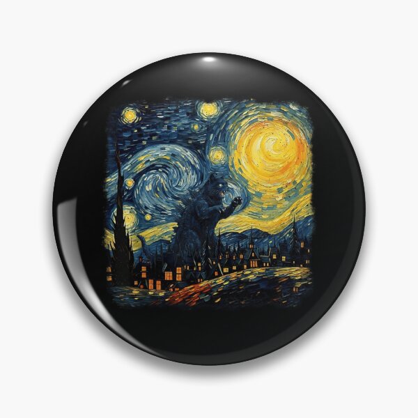 Item preview, Catzilla Vintage Starry Night for Cat Lover designed and sold by studio-ssaam.