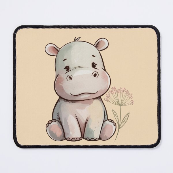 Item preview, cute cartoon hippo designed and sold by 123ks.