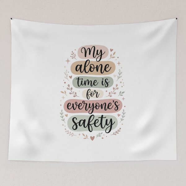 Item preview, My Alone Time Is for Everyone's Safety Pastel Floral Humor T-Shirt | Funny Introvert Self Care Graphic Gift designed and sold by Trendably.