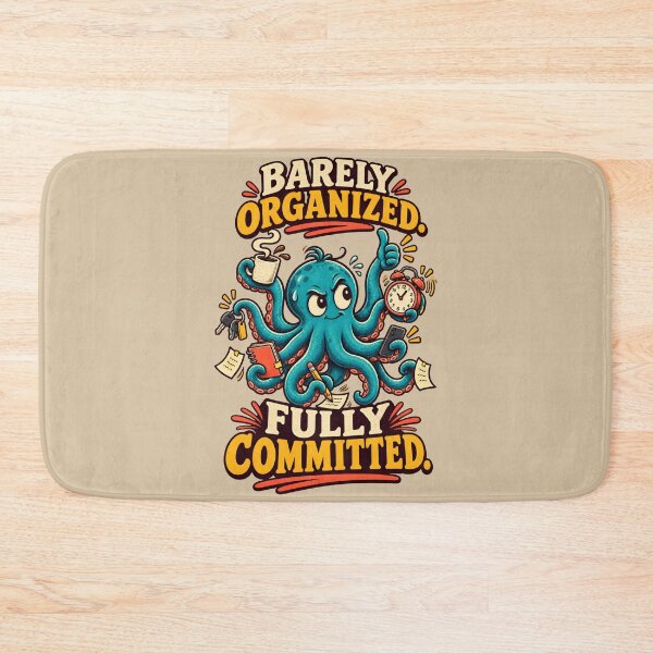 Item preview, Barely Organized, Fully Committed – Multitasking Octopus designed and sold by VioVibe.