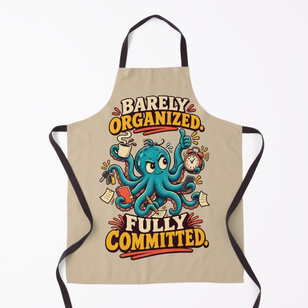 Item preview, Barely Organized, Fully Committed – Multitasking Octopus designed and sold by VioVibe.