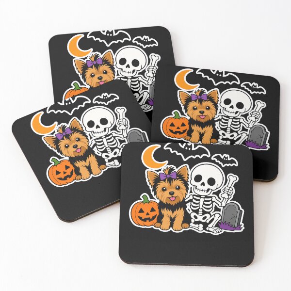 Item preview, Funny Yorkie Skeleton Halloween designed and sold by borutawear.