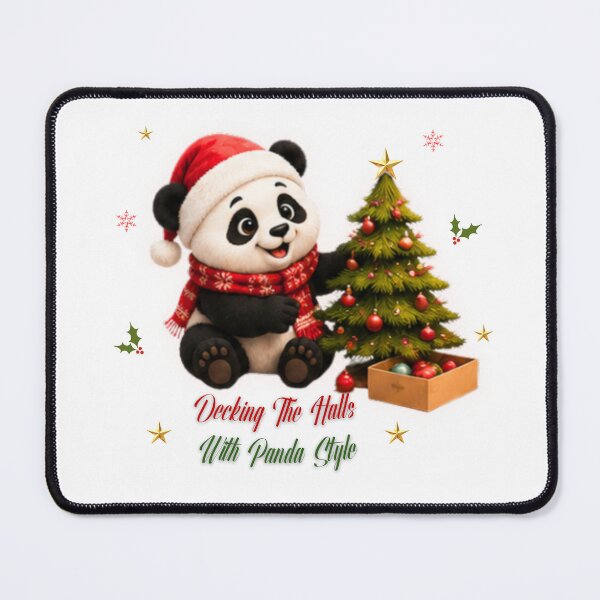 Item preview, Cute Christmas Panda Decorating Tree Holiday designed and sold by EnginerdStudio.