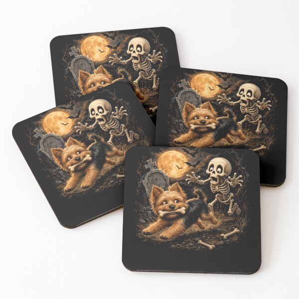 Item preview, Funny Yorkie Skeleton Halloween designed and sold by borutawear.