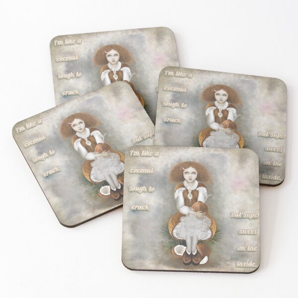 Item preview, Coconut girl in coconut dress (with text) designed and sold by vespertine4u.