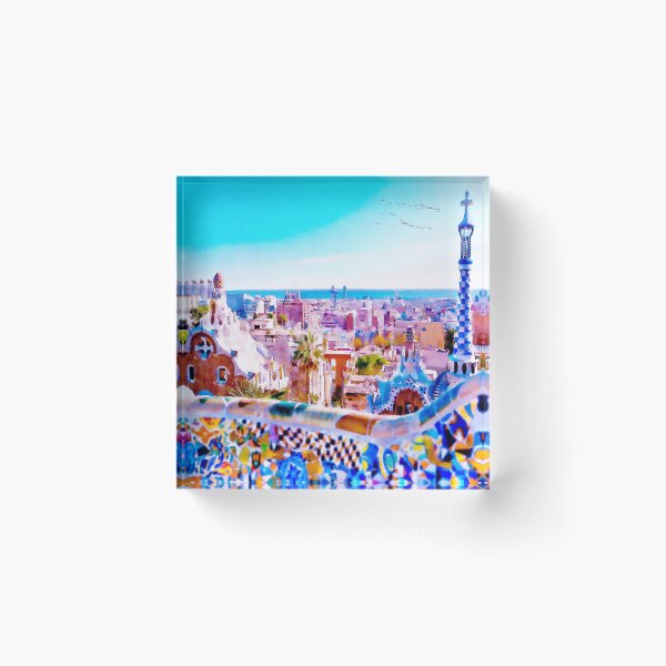 Item preview, Barcelona's Park Guell in Watercolor designed and sold by caracatita75.
