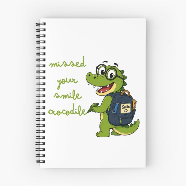 Item preview, Missed Your Smile Crocodile Walking To School Illustration designed and sold by GibasVisuals.