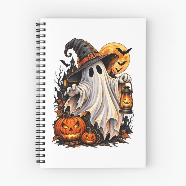 Item preview, Cute Halloween Ghost Witch with Pumpkin Lantern designed and sold by afr-saad.