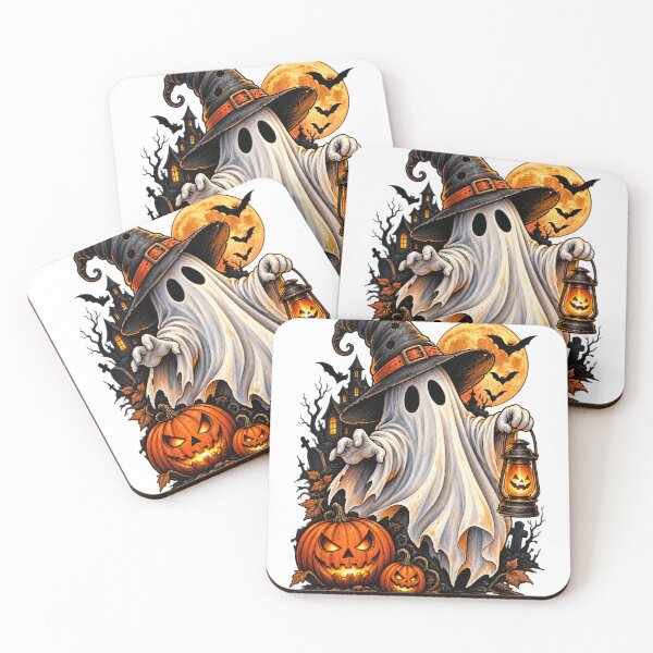 Item preview, Cute Halloween Ghost Witch with Pumpkin Lantern designed and sold by afr-saad.